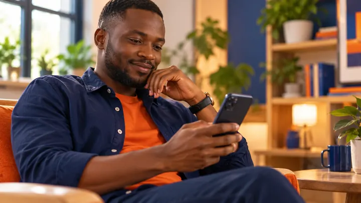 Un apprenant reprend son projet sur son téléphone